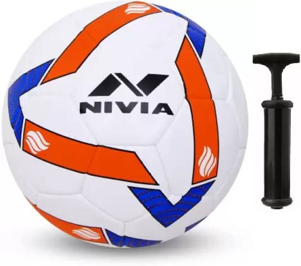 NIVIA Shining Star Stitched Football With Pump Football - Size: 5