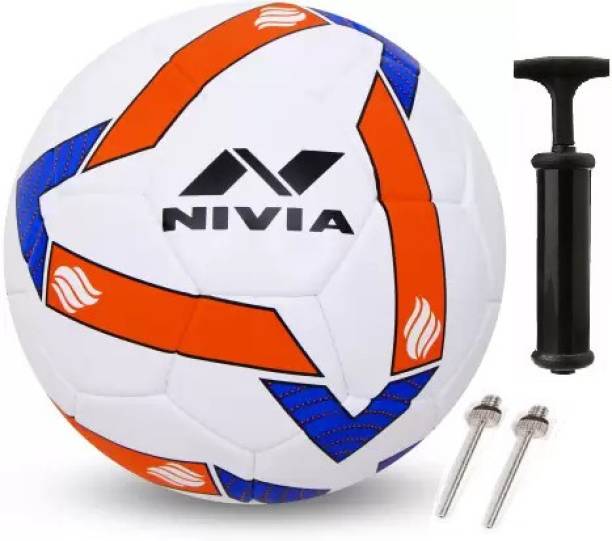 NIVIA Shining Star Stitched Football With Pump And 2 Niddle Football - Size: 5