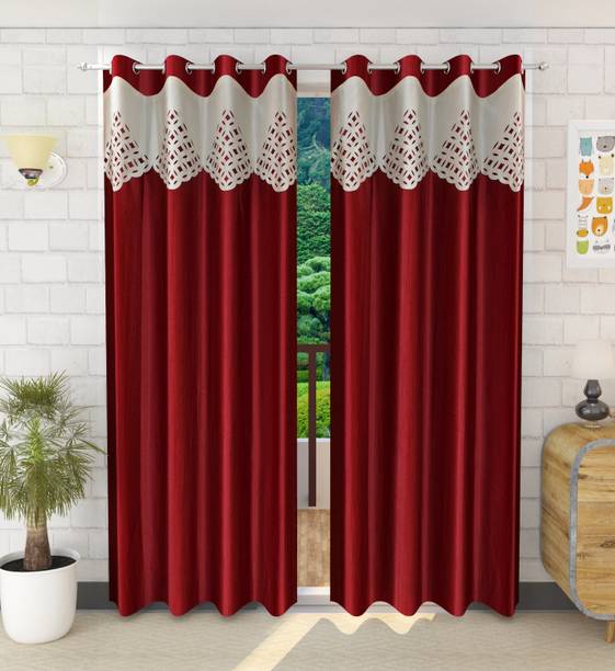 Soulful Creations 214 cm (7 ft) Polyester Room Darkening Door Curtain (Pack Of 2)