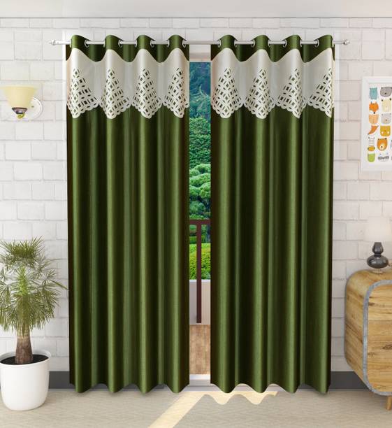 Soulful Creations 214 cm (7 ft) Polyester Room Darkening Door Curtain (Pack Of 2)