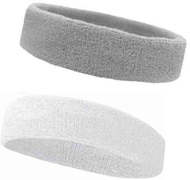 GOLDFINCH Non Slip Moisture Wicking Work Out Cotton Head Band/Fitness Band For Men's & Women's Sweatband for Workout/ Sports Fitness/Exercise/Training/Running/Yoga- Pack of 2 Head Band