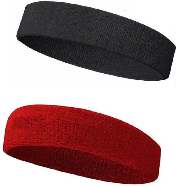 GOLDFINCH Non Slip Moisture Wicking Work Out Cotton Head Band/Fitness Band For Men's & Women's Sweatband for Workout/ Sports Fitness/Exercise/Training/Running/Yoga- Pack of 2 Head Band