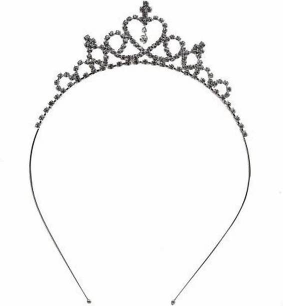 Local Charm Crown Tiara Headband for/Girls Princess Hoop/Child Hair Ornament (Silver) Hair Band (Silver) Head Band
