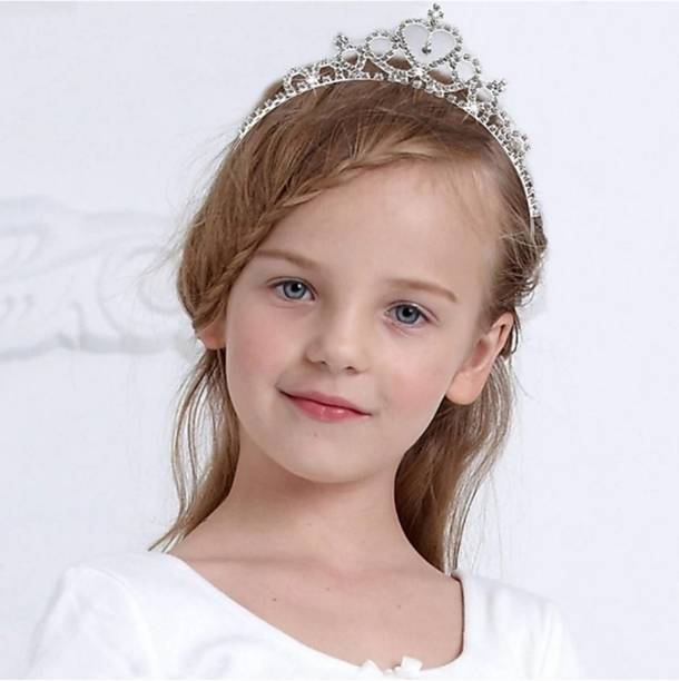 Local Charm Crown Tiara for Girl Kid tiara for birthday girl -Silver Hair Band