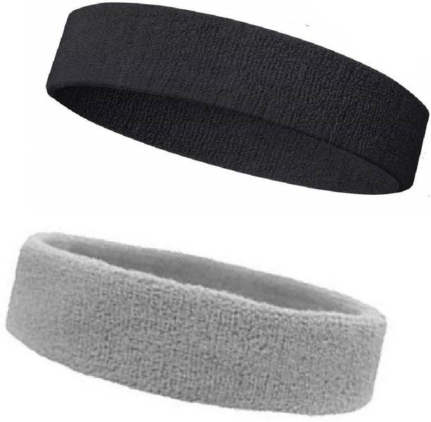 GOLDFINCH Non Slip Moisture Wicking Work Out Cotton Head Band/Fitness Band For Men's & Women's Sweatband for Workout/ Sports Fitness/Exercise/Training/Running/Yoga- Pack of 2 Head Band