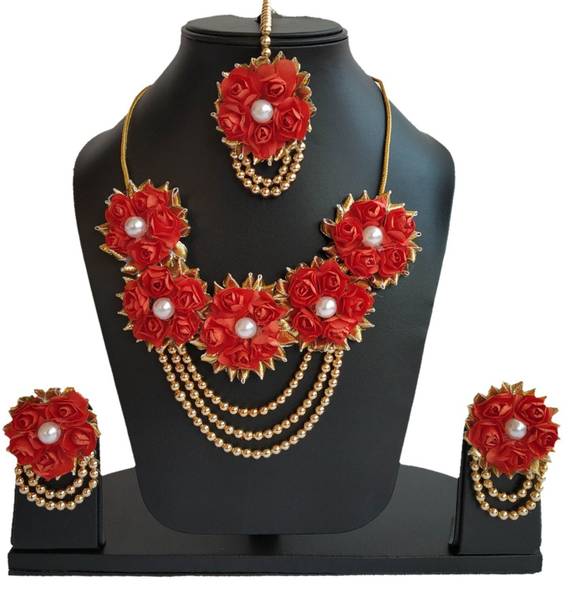 New Jaipur Handicraft Paper Red, White Jewellery Set