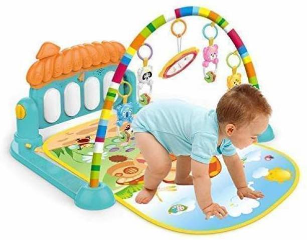 SKTOYZONE Latest Baby’s Piano Gym Kick and Play Multi-Function ABS High Grade Plastic Piano Baby Gym and Fitness Rack with Hanging Rattles, Music & Light.(up to 2 Year) (Multicolor)