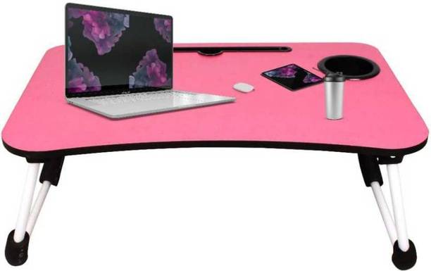 DHARMI ENTERPRISE MATT BLACK Wood Portable Laptop Table