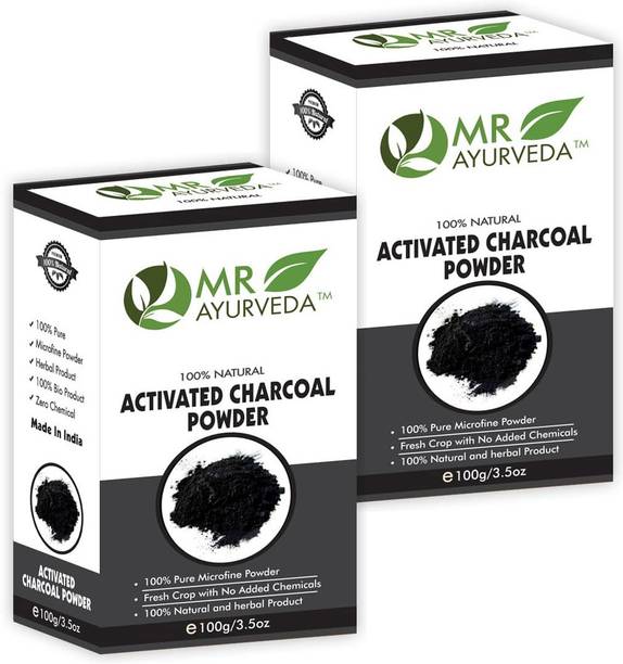 MR Ayurveda Activated Charcoal Powder for Face and Skin - Set of 2