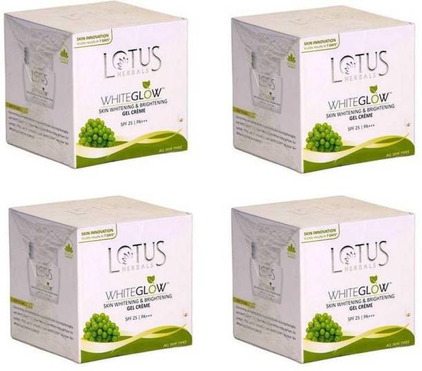 LOTUS Whiteglow Skin Whitening & Brightening Gel Cream SPF 25(Pack of 4) (40g * 4)