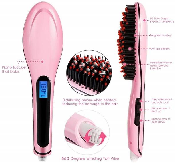 Maxxlite Fast Hot Hair Straightener Comb Brush Lcd Screen Flat Iron Styling HQT-906 Hair Straightener