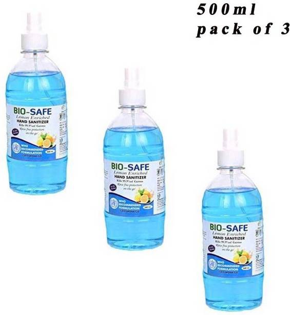 Bio-Safe  500ml (Pack Of 3) Hand Sanitizer Bottle