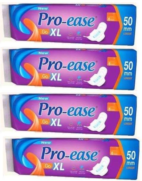 Pro-ease Go Long Sanitary Pad (XL) - 6+6+6+6 Sanitary Pads for woman Sanitary Pad