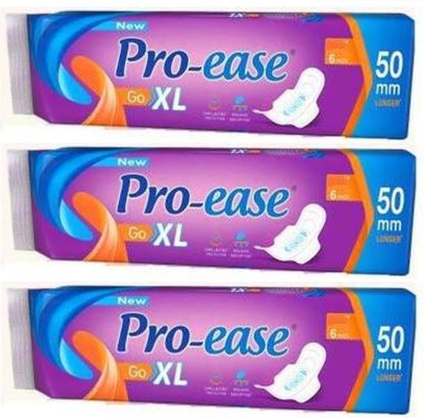 Pro-ease Go Long Sanitary Pad (XL) - 6+6+6 Sanitary Pads for woman Sanitary Pad