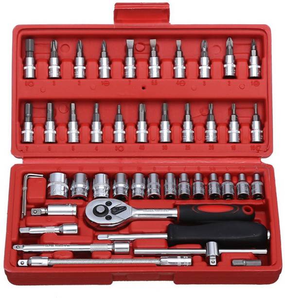 OKASTA High Quality 46pcs 1/4-Inch Socket Set Tool Ratchet Wrench tool Kit Household Socket Set