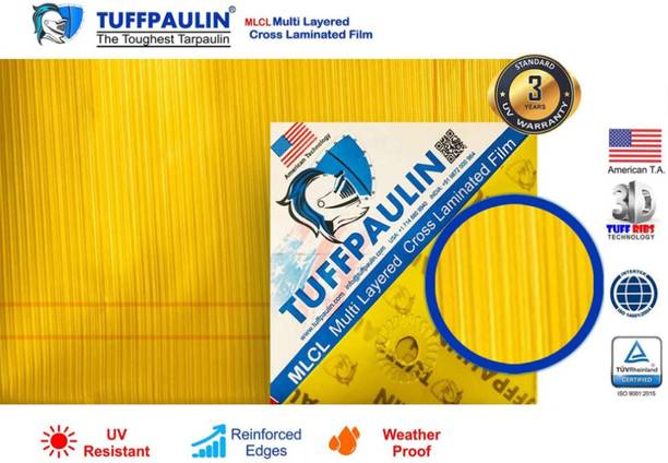 TUFFPAULIN 21FTX18FT-120GSM-YELLOW Tent - For Truck body, Car, Bike, Grain Covers, Pond Liners, Poultry Curtains,
