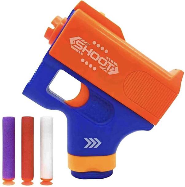 FLYmart Mini Soft blaster Gun manual soft bullet PUBG Gun toy for your kids high speed soft bullet gun | mini NerfStyle gun with foam bullets/target shooting role play game for kids/ boys/ children/toy gun pistol gun for kids | Mini Soft gun Toy for Kids Guns & Darts
