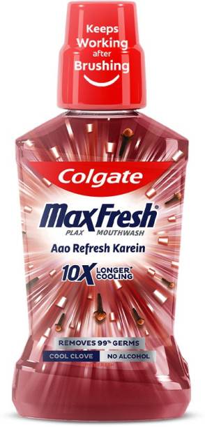 Colgate Maxfresh Plax Antibacterial Mouthwash, 24/7 Fresh Breath - Cool Clove