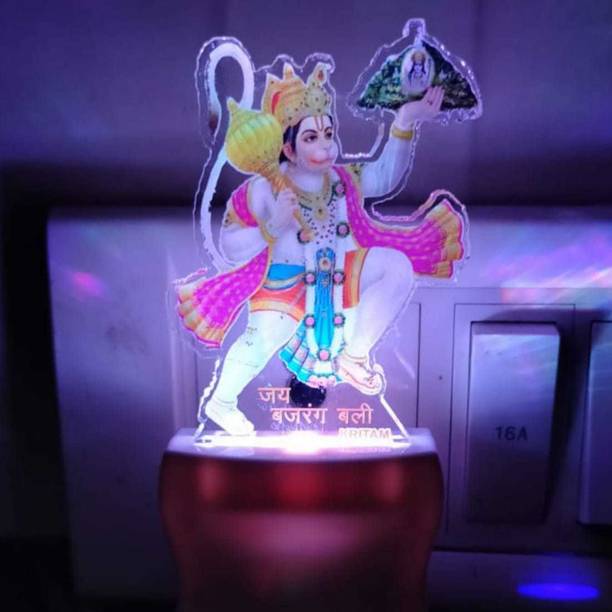 KRITAM Bajrangbali 3D Illusion LED Light Night Lights for 7 LED C