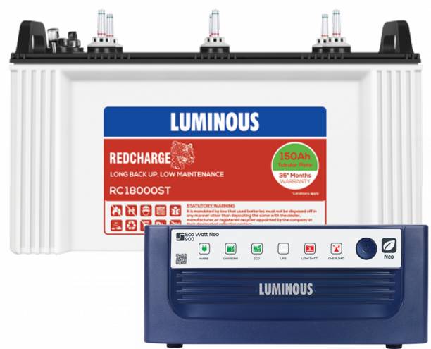 LUMINOUS Eco Watt Neo 900 Inverter_RC 18000ST Tubular Inverter Battery