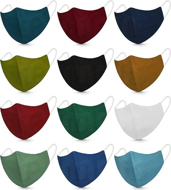 Revwd Reusable Cloth Face Masks,Washable Fabric Mask For Unisex (Multicolour)(Pack=10) Decorative Mask