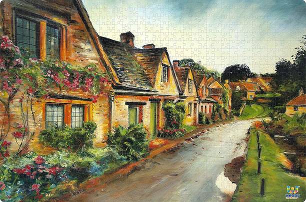 Webby Mediterranean Village Wooden Jigsaw Puzzle, 1000 Pieces