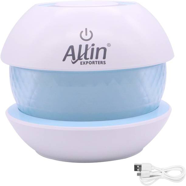 Allin Exporters Room Humidifier for Bedroom Ultrasonic Magic Diamond USB Mini Portable Air Purifier with LED Light & Auto Shut Off for Car, Office Cabin Humidifier