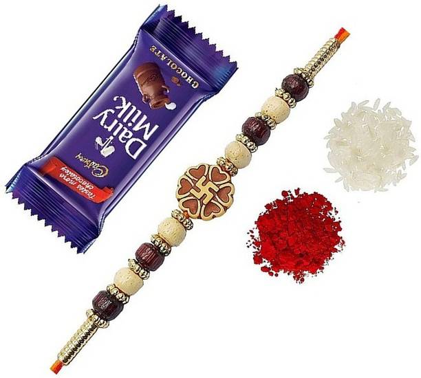 VR Creatives Rakhi and 12g Cadbury Chocolate Combo for Brother, Rakhi Gift for Brother / Bhaiyya / Bhai Assorted Gift Box
