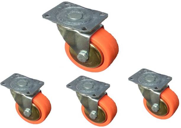 Hydur 360 DEGREE ORANGE SINGLE ROTATING TROLLEY WHEEL Appliance Furniture Caster