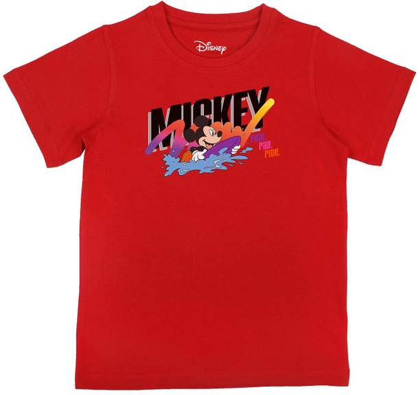 Mickey Mouse Family Boys Cartoon Pure Cotton Regular T Shirt
