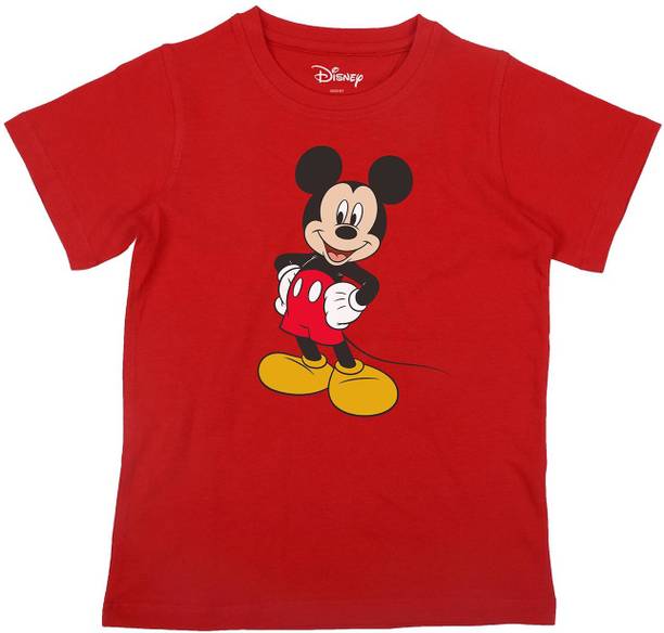 Mickey Mouse Family Boys Graphic Print Pure Cotton Regular T Shirt