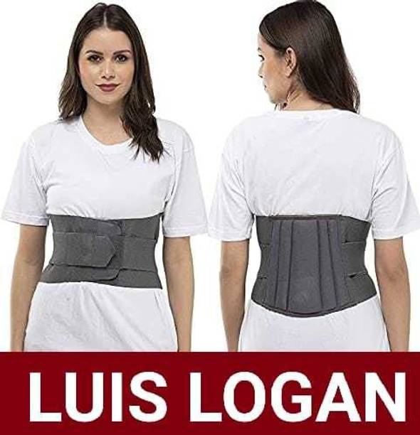 LUIS LOGAN Lumbo Sacral (L.S Belt) Corset- Back Pain Belt Waist Support (GREY,L) Back / Lumbar Support