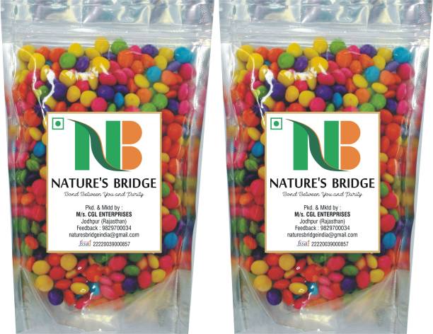 Nature's Bridge Natures Bridge Chocolate Munchies/ Chocolate Buttons/ Multi Colour Chocolate Buttons/ Brittles - 600 Gm (300 gm x 2) Brittles