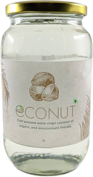 econut Extra Virgin Coconut oil 1 Litre Coconut Oil Glass Bottle