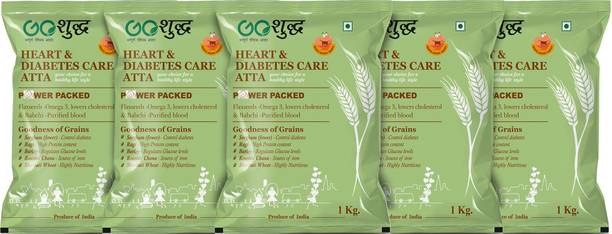Goshudh Premium Quality Heart & Diabetes Care Flour- 1Kg Each (Pack of 5)