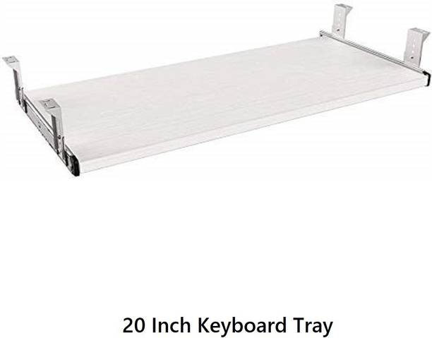 UniAart Heavy Duty Wooden Keyboard Tray with Height Adjustable – Perfect Options for Office and Home Desk (White, 10.1 cm x 20 Inch) Keyboard Tray