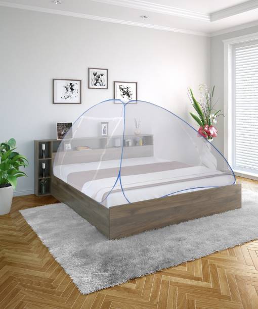 Kolar Polyester Adults Washable Popup-White-blue Mosquito Net