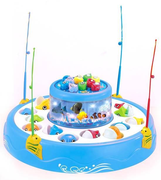 SALEOFF Musical Fish Catching Game Big with 26 Fishes, 4 Pods & 3D Lights-315