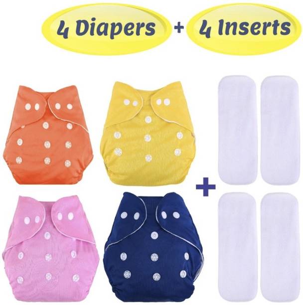Jaydison All New Trendy Cool Look Daily Use Reusable Adjustable Washable Multicolour Diaper Cover Nappy With Insert / Liner For Baby New Born To 2 Year