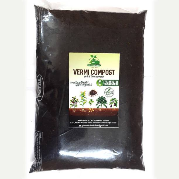 Greenworth Solutions Agricultural Organic Vermicompost Fertilizer (1 Kg,Powder) Fertilizer