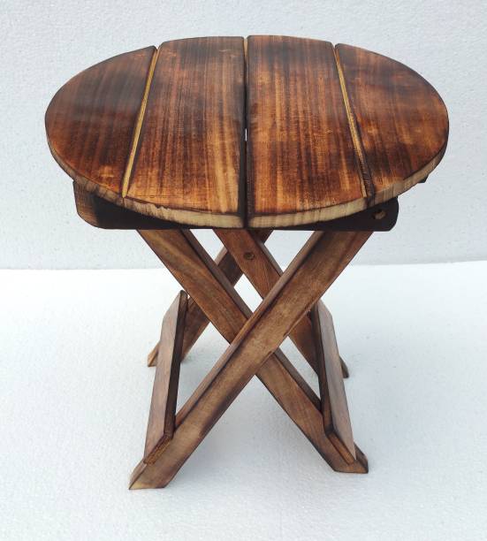 wood boss Wood Boss Wooden folding stool for living room | Wooden foldable stool, natural burnt finish, 12x12 inches Stool