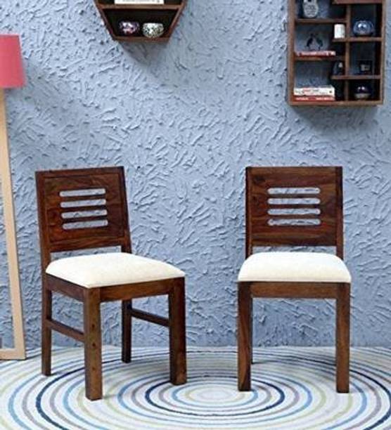 CHITRA FURNITURE Solid Wood Sheesham Wood 2 Dining Chairs For Dining Room, Restaurants Solid Wood Dining Chair