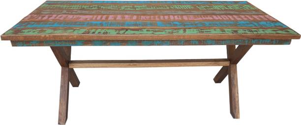 o my furniture Solid Wood 6 Seater Dining Table