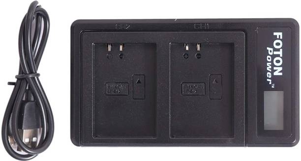 FOTON POWER LP-E12 Dual LCD USB Digital Fast Camera Battery Charger for Canon M 100D Kiss X7 Rebel SL1 EOS M10 EOS M50 DSLR  Camera Battery Charger