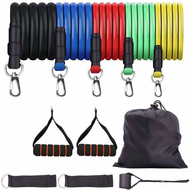 Fitness Scout 11 Pcs resistance band home workout gym exercise training men & women Resistance Tube