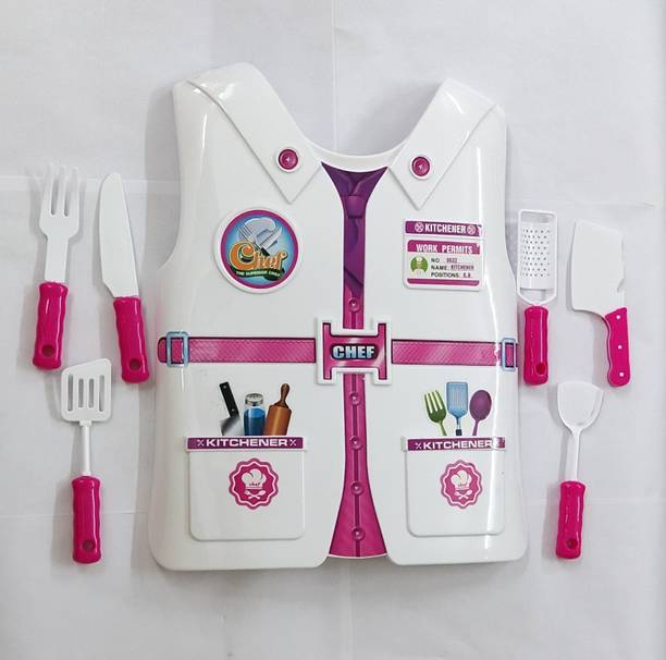 म्यूहूडविंक Chef Chest Suit For Boys and Girls Kids With Kitchen Accessories Amazing Toys For Babys