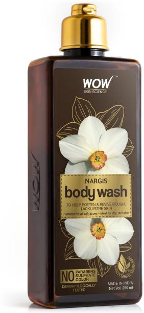 WOW SKIN SCIENCE Nargis Body Wash - Soften & Revive Skin - for All Skin Types - No Parabens, Sulphate & Color - 250mL