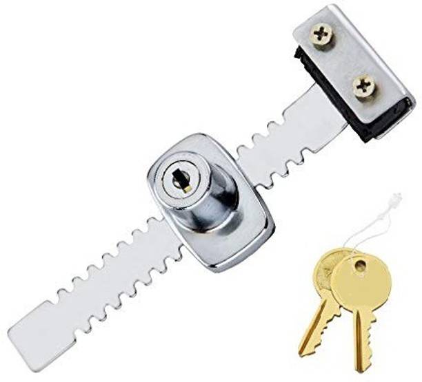 First Lot Stainless Steel Regular 6 Inch Lock for Sliding Glass, With 2 Moulded Keys Glass Door Lock