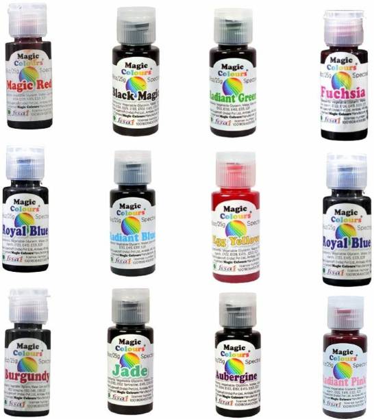 Magic Colours Spectral Mini Gel Color For Cake Pack Of 12 Shades Set A Multicolor