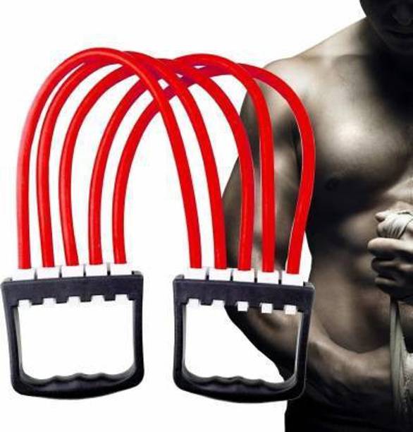 DL ZONE Exercise Bands Pull Stretcher Bands 5 Tubes Strength Trainer Durable Rubber Gym Resistance Tube